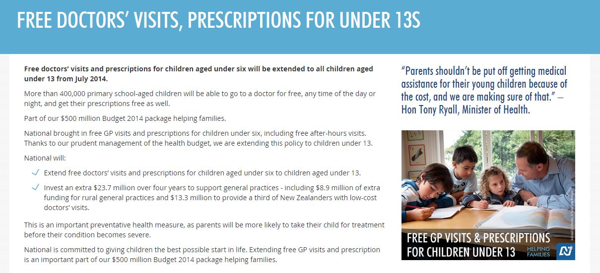 Broken promise of free doctors visits.